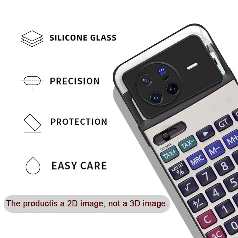 Funny Digital Calculator Pattern Tempered Glass Phone Case for OPPO Reno 13 F 12 11 10 Pro Plus Find X8 X3 Lite A58 A78 5G Cover