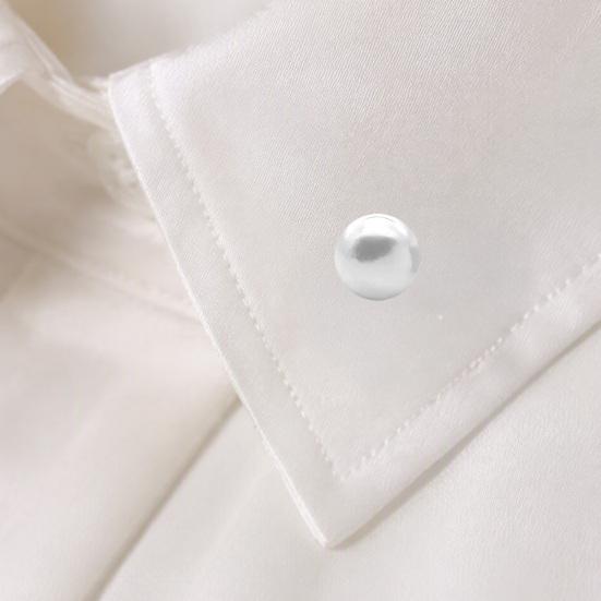 Quick Fix Neckline Clip 5PCS Pearl Buttons for Women, Clothing Invisible Anti-Exposure Safety Pins, No Pin Clothes Damage Iron Brooch Pins Fixation