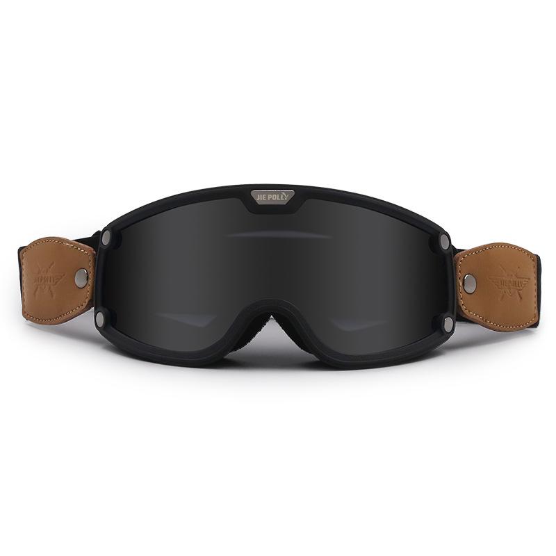 Iridescent Windproof Retro Motorcycle Goggles for Harley Helmets