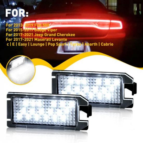2Pcs For Fiat 500 Levante Maserati 2013- Number Plate 18LED License Light US
