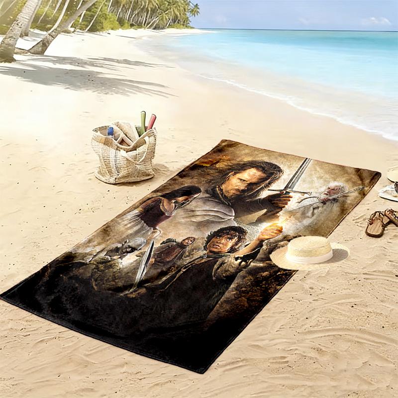 Lord Rings Print Beach Towel, Large Soft Quick Dry Towel for Beach Camping Swimming