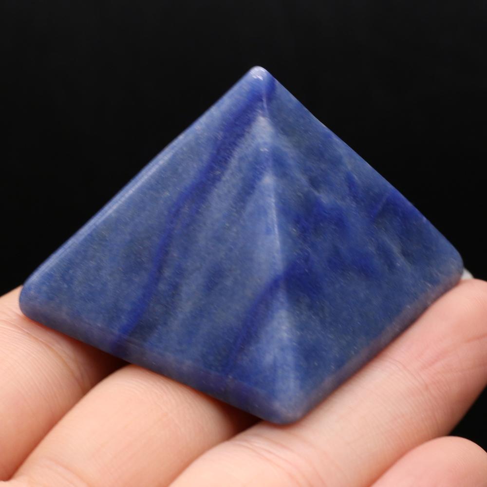 1Pc Reiki Healing Crystal Pyramid Ornament Decoration Energy Natural Stone Quartz Agate Amethyst Jade Gemstone Home Decor Jewelry Mini Furnishings 4cm
