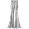 Snake Print Black Leather High-Waist Flare Pants: Slimming, Butt-Lifting, Floor-Length, Winter Casuals.