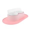 1Set Ceramic Double Cat Bowls Set Elevated Feeder with Non-Slip Stand Waterproof Mat for Food Water Kitten Puppy Healthy Feeding