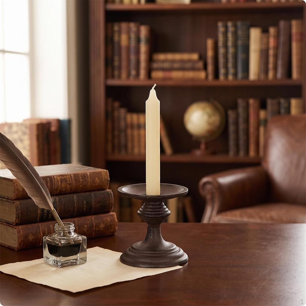 Tabletop Candle Holder Antique Metal VintageStyle Candlestick for Dining Table,