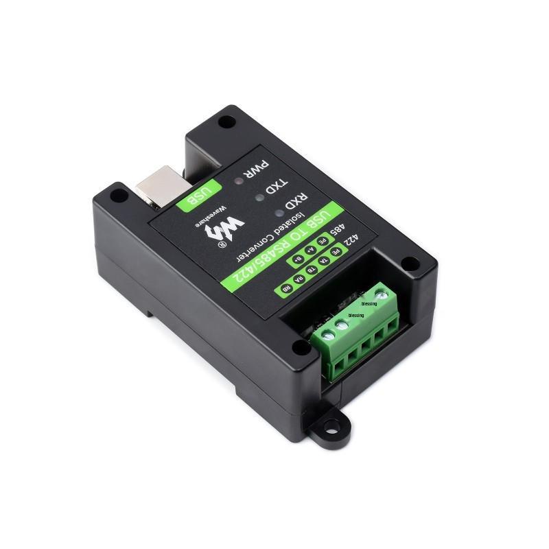Industrial USB to RS485/RS422 Isolated Converter with Multiple Protection Circuits; Supports Wall and Rail Mounting.