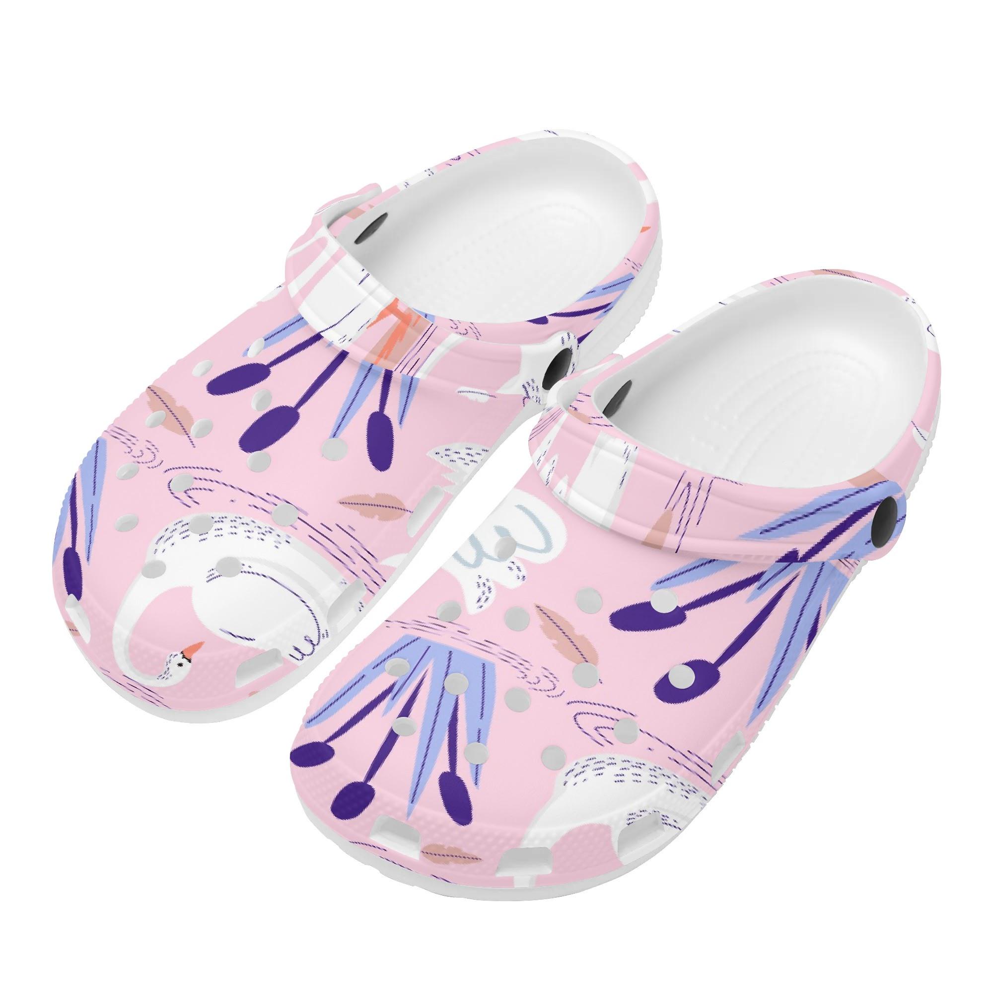 Novelty Printed EVA Clogs Adult Unisex Ventilated Breathable Slip On Casual Shoes Lightweight Summer Sandals Everyday Wear 36 белый