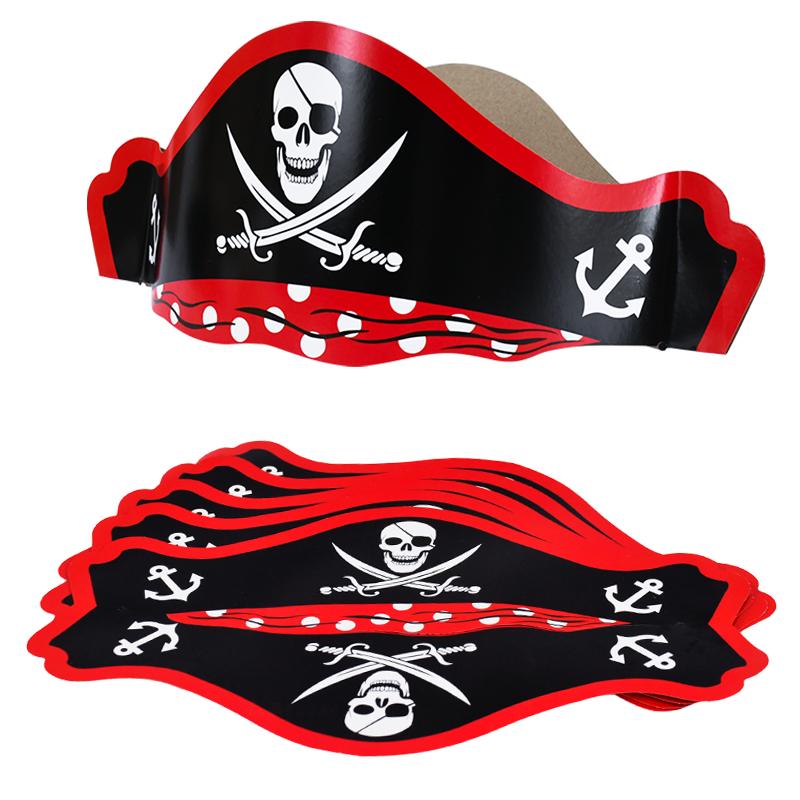 

5 шт. Пиратская капитанская шляпа Детские сувениры для дня рождения Бумажная шляпа Детская Взрослая Хэллоуин Вечеринка Косплей Костюм Кепка Украшение Реквизит