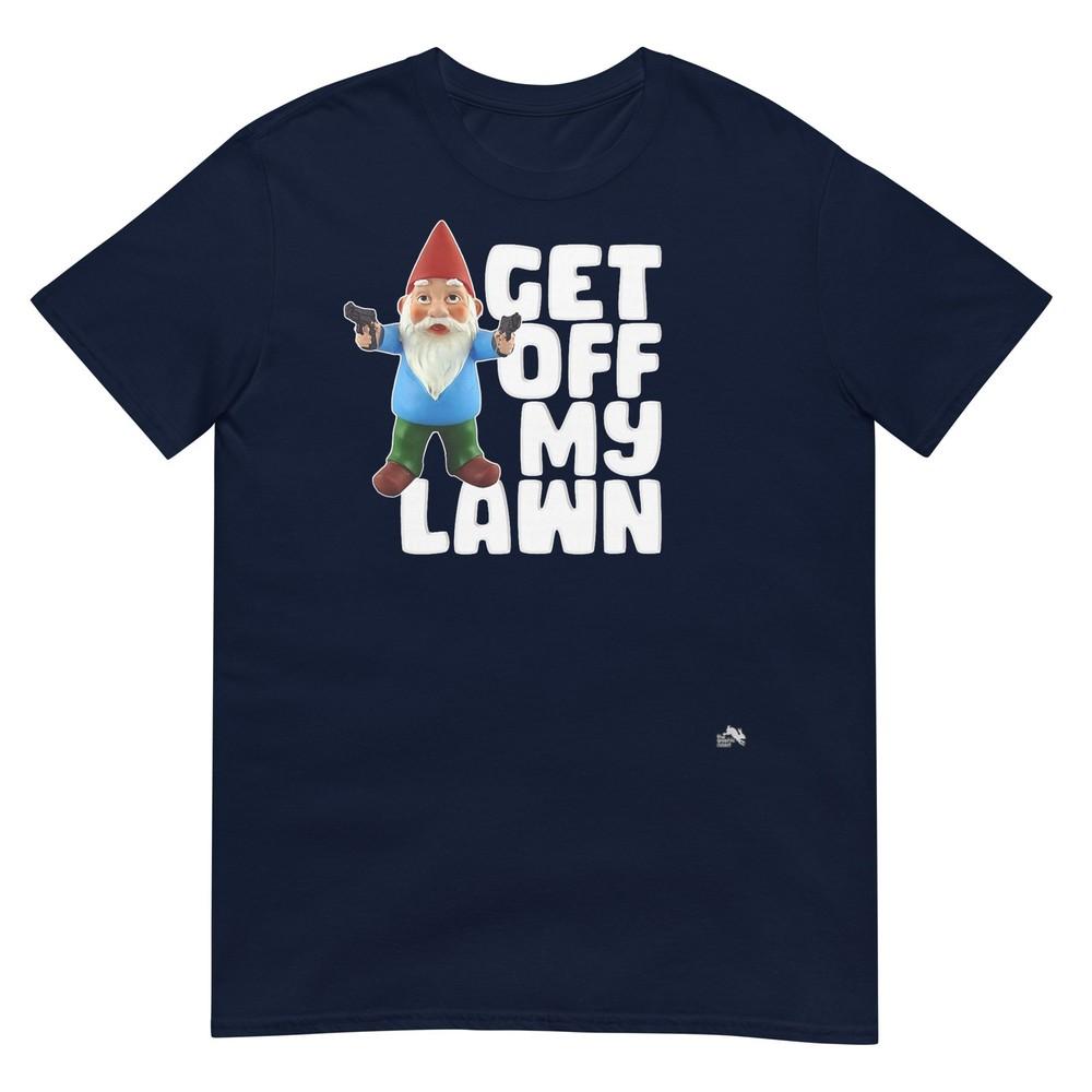 Get Off My Lawn Funny Garden Gnome With Guns Tshirt S