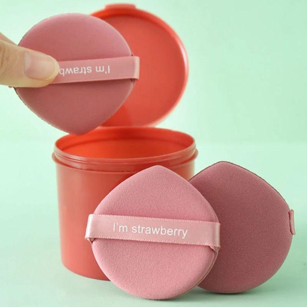 7PCS/Set Double Side Cosmetic Puff Set Water Drop/Round With Storage Box Makeup Sponge Soft Powder Puff Evenly Applies Makeup
