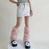 Gothic 80s Party Dance Legwarmers Autumn Winter Plush-Leg Warmers Lolita-Socks Furry Long Boot Socks Gift for Women Girl