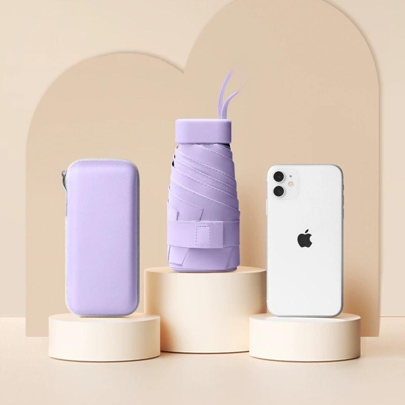 Mini Sun Protection 50+Uv Protection Capsule Rain Dual-Purpose Umbrella Folding Umbrella High-End Female Sun 50% Fold Umbrella