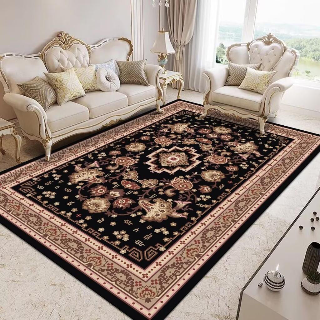 Persian Living Room Carpet Ethnic Style Bedroom Bedside Carpet Retro Home Anti Slip Wear-resistant Pad