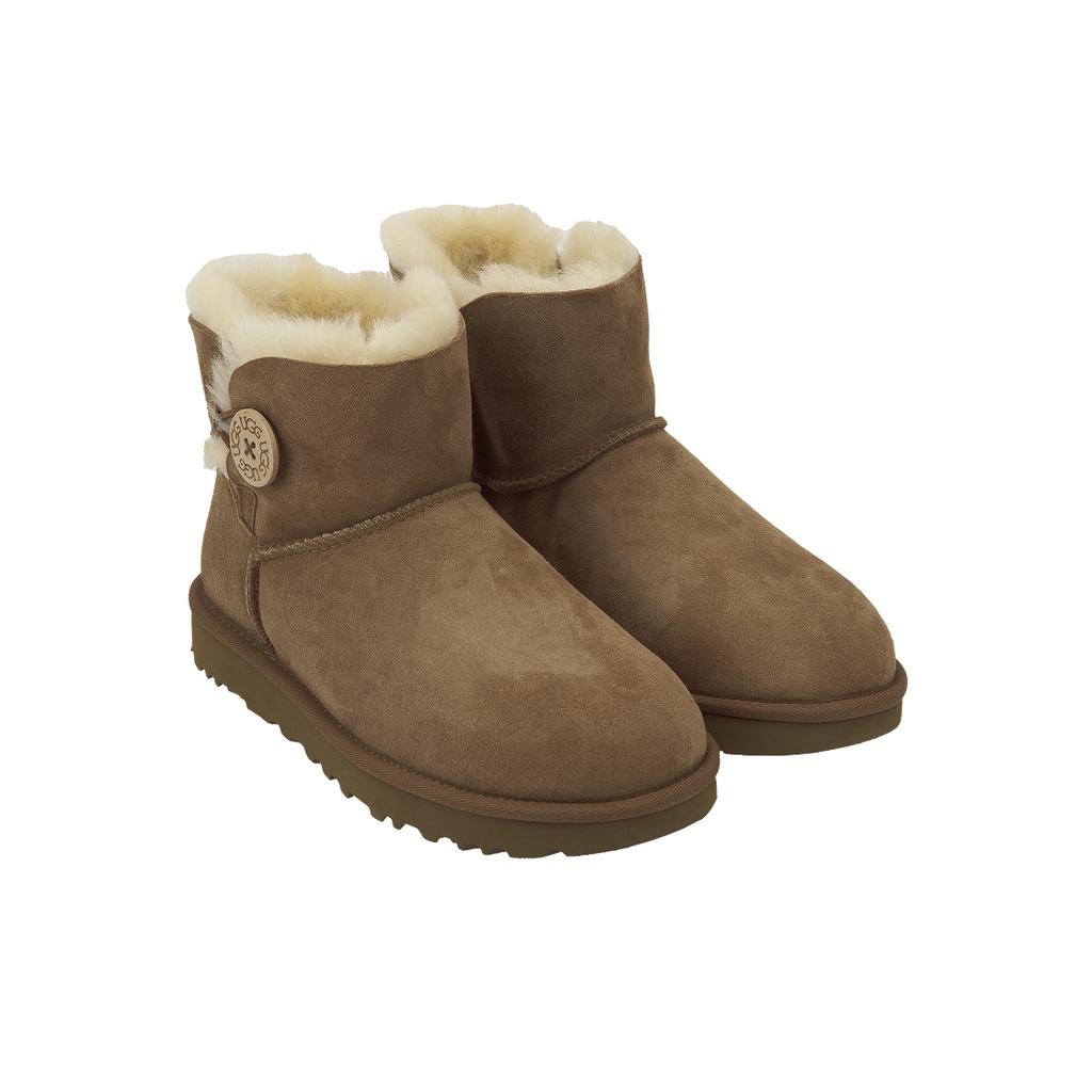 UGG Bottines Mini Bailey Button 2 Châtaigne Femme Baskets Marron 1016422-CHE