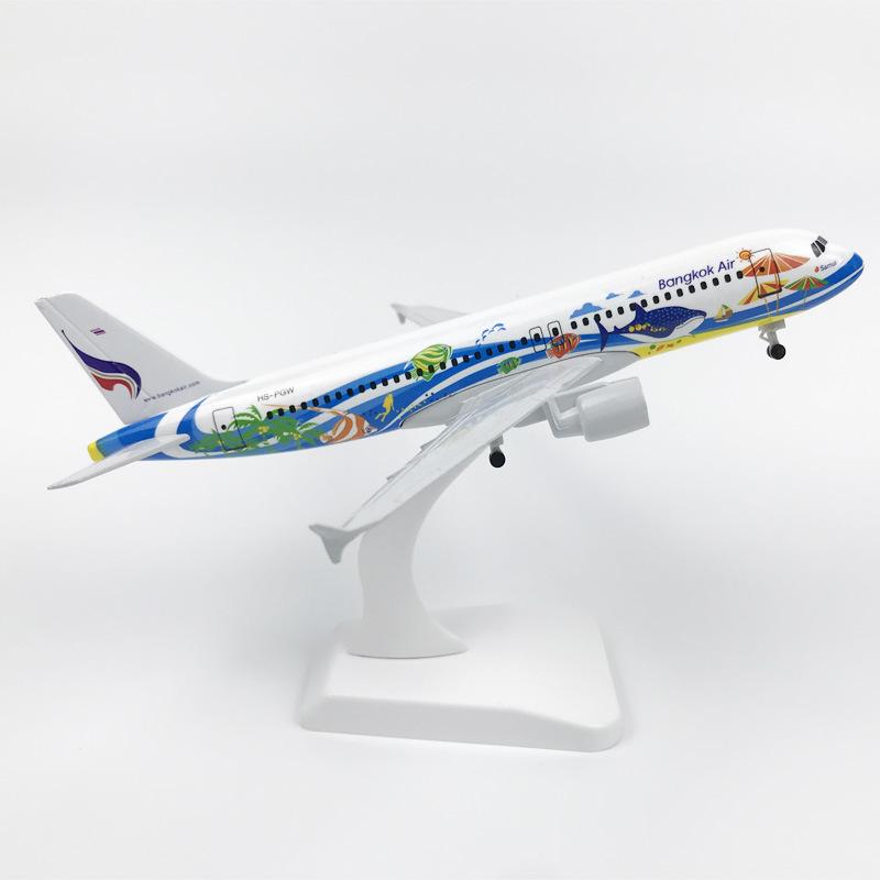 Replica Simulation Metal Aircraft Model 20cm A320 Bangkok Plane Model With Landing Gear Alloy Material Aviation Gift Home Decor