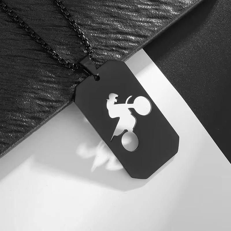 

Универсальное мотоциклетное полое квадратное брендовое ожерелье-подвеска из нержавеющей стали в стиле хип-хоп