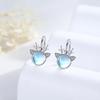 Huitan Imitation Moonstone Antler Elk Earrings for Women New Christmas Earrings Party Exquisite Accessories Gift Trendy