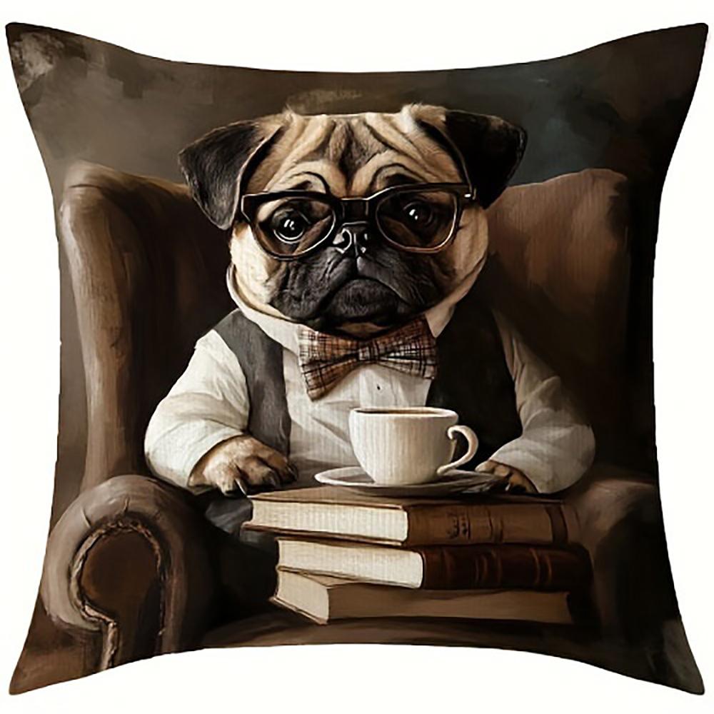 1/4pcs Pug-Inspired Decorative Pug Pillow Covers Sofa cushion cover home bedroom room decoration