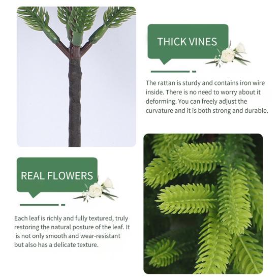 Umělé borové větve Realistické stonky borovice norfolkské Faux zelené listoví Větvičky borového jehličí pro DIY vánoční věnce Váza Vnitřní Venkovní dekorace