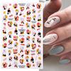 1PCS Black White Butterfly Laser Nail Stickers Nail Art Decoration Abstract Lines Bronzing Flowers Stickers For Nails