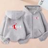 Hot-selling Basketball Star Print Kids Charming Clothes Zipper Style Hoodie Girls Boy 3-12 Years Leisure Fashion Sweatshirt Coat