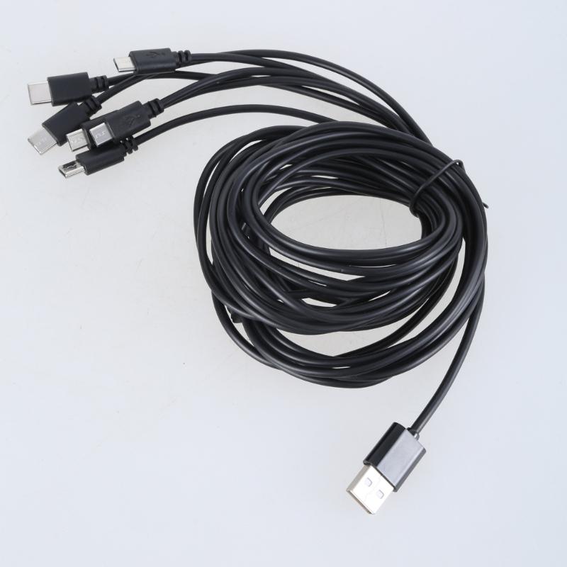 Multiple Device Charging Cable 6 in 1 USB to 3 USB 5Pin and 3 Type C Connectors Cord Wire Charge 6pcs Electronics