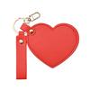Love Heart Shape Makeup Mirror Waterproof Faux Leather Vanity Mirror Keychain Portable Travel Women Handheld Cosmetic Mirror Bag Pendant