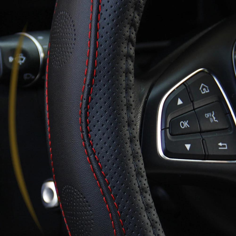 38cm Universal Steering Wheel Cover Soft Artificial Leather Braid Steering Wheel Cover Sport Styling Cover Interior Accessories