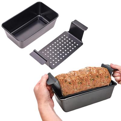 Forma para bolo de carne, forma antiaderente para pão com bandeja de drenagem removível, forma para pão resistente ao calor, multiuso e resistente