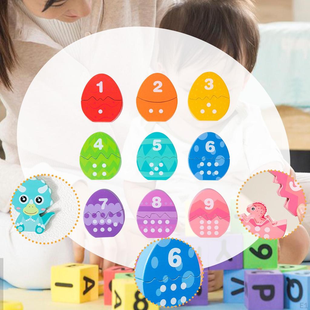 Color Matching Game Early Learning Educational Toy Number Counting Wooden Recognition for Kids