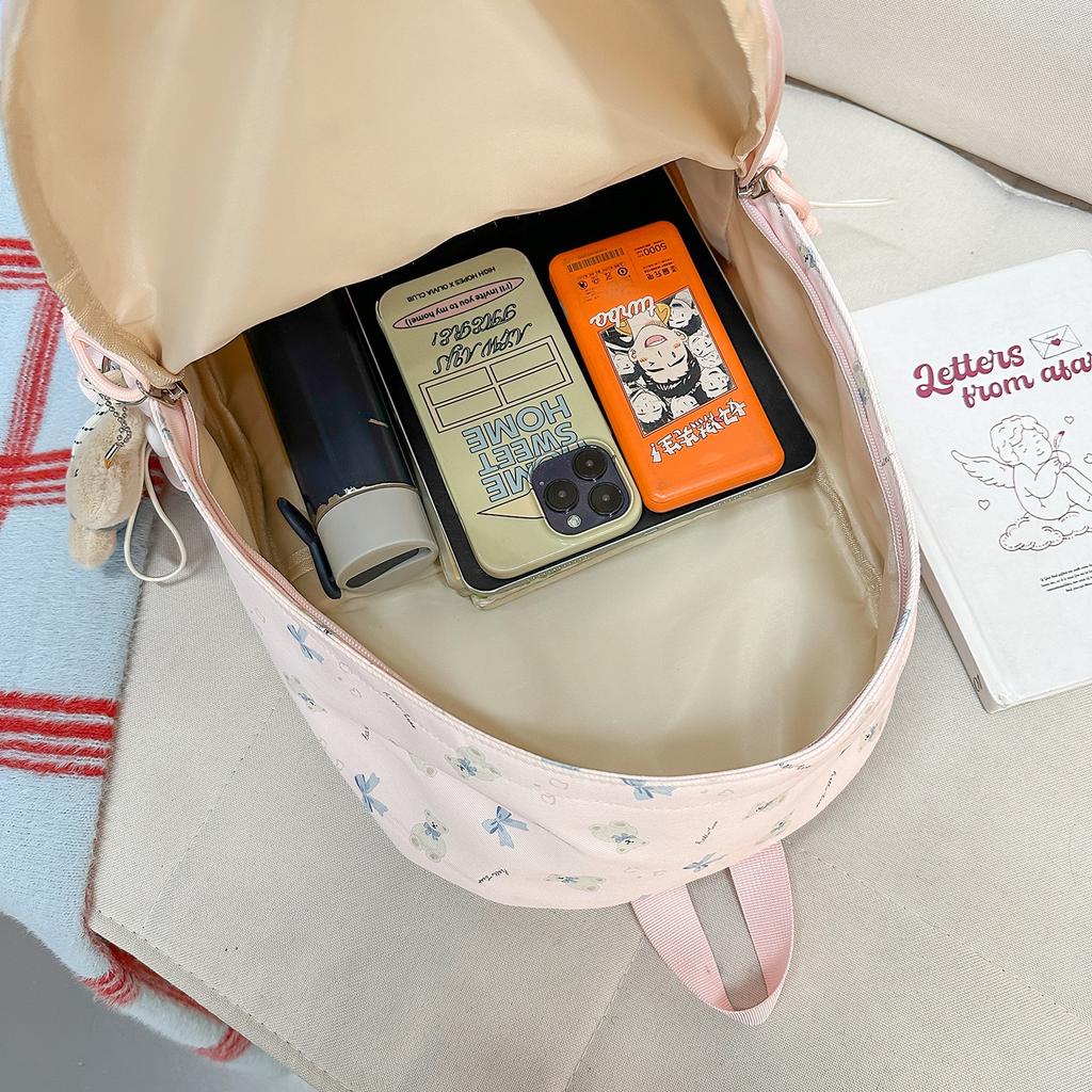 Schoolbag1011 New Schoolbag Female Japanese Ins Wind Small Fresh Literary Versatile Cartoon Print Girl Student Backpack