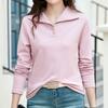 Navava Women Casual BuTTon Collar Long Sleeve T shirT nT2982