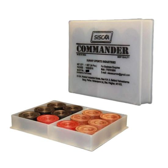 KD SISCAA Carrom Coin Carrom Board Accessory Approved & Used in National Tournament Held by Carrom Federation of India (Commander)