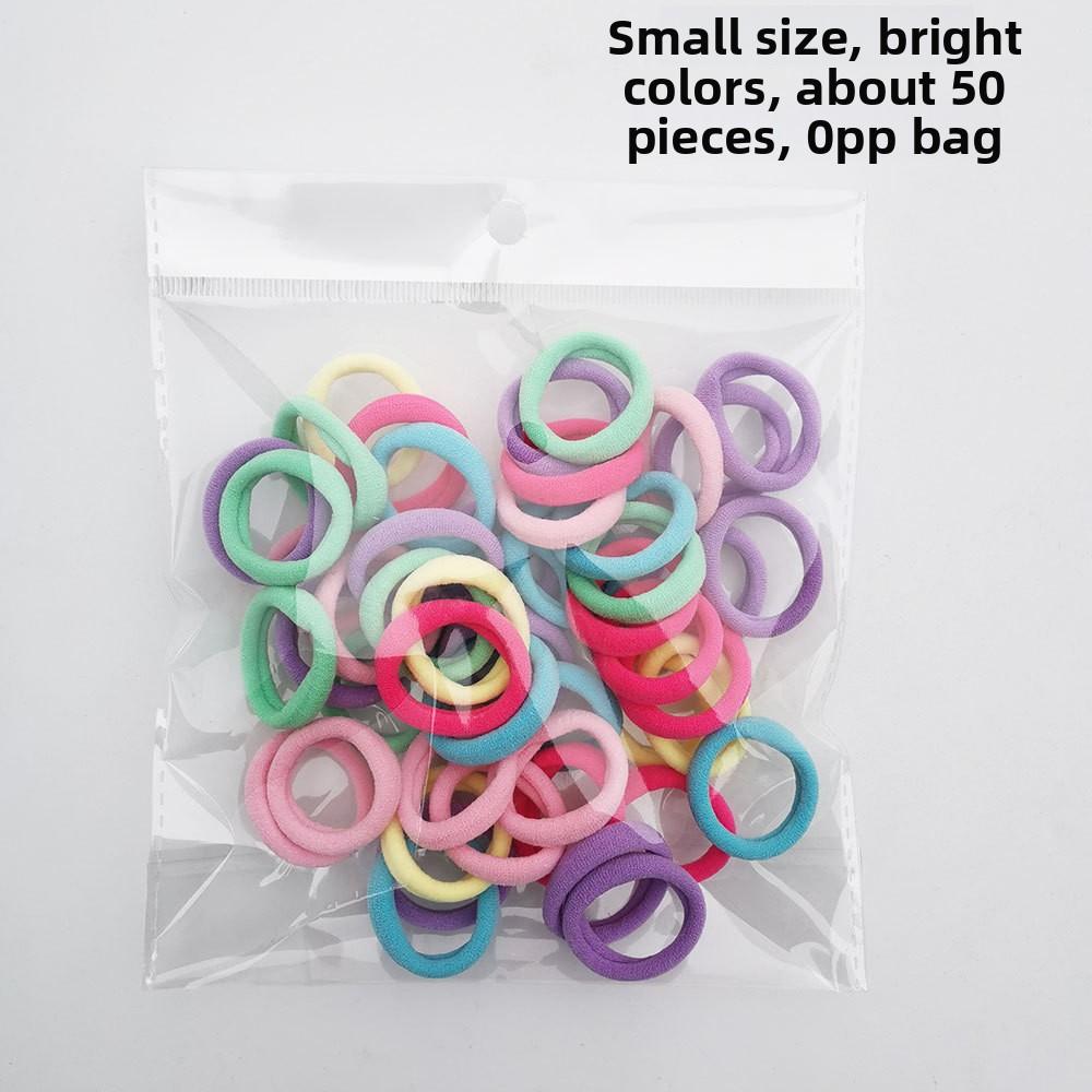 2.5cm Soft Seamless Hair Ties for Kids, No Damage Toddler Hair Bands 50Pcs