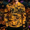 Men's Long Sleeve Hoodie with Sun Halloween Print Pullover
