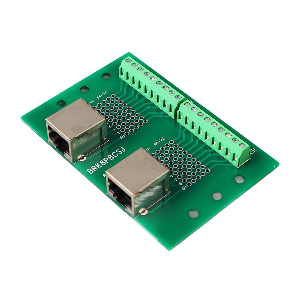 RJ45 Ethernet Connector Breakout Board Dual Network Port Input Screw Terminal Board with Bracket