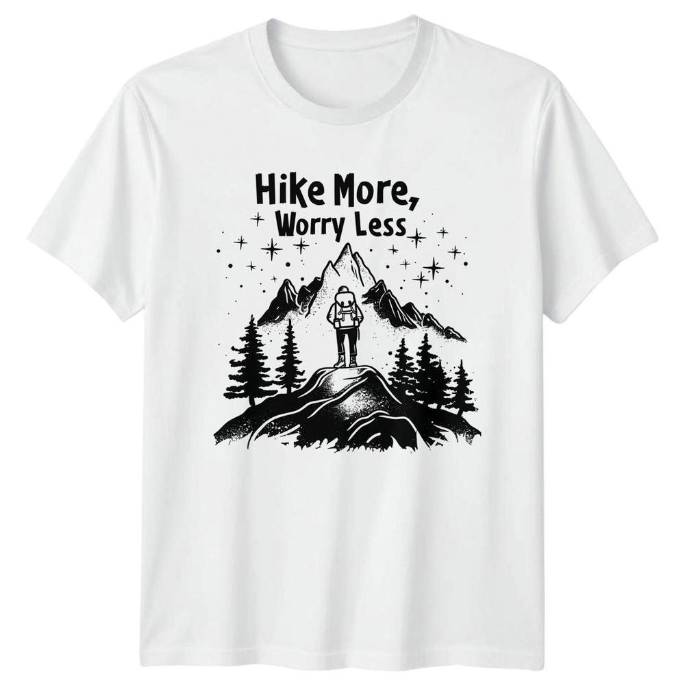 Hike More Worry Less TShirt Mountain Hiking Outdoor Camping S