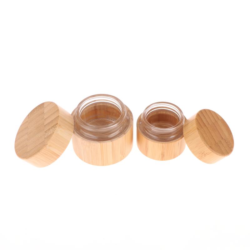 Bamboo Cream Jar Travel Container Lip Balm Jars Containers Face Lotion Container Eye Cream Sample Jars Cosmetic Container