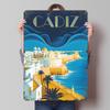 Cádiz Stadtbild Reise Gedrucktes Poster Benutzerdefinierte Wandkunst Retro Vintage Metallblechschilder für Zimmerdekoration Mancave Dekoration