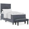 VidaXL Lit avec Sommier et Matelas Gris Foncé 100x200 cm Velours 3344559