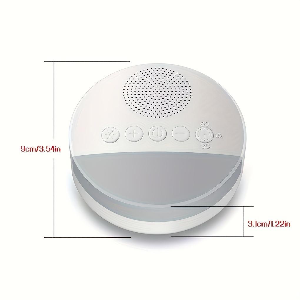 1200mAh Portable USB Rechargeable White Noise Machine with Night Light, 9 Soothing Sounds, Timer Shutdown for Home/Office Use