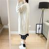Loose V-neck Mid-length Knitted Cardigan for Women Diamond-shaped Twisted Sweater Coat Solid-color Casual Long-sleeved Cardigan