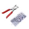 Clothing Button Set Multicolored Solid Buckles+Pliers Set Metal Snap Button Replaceable Clothing Buttons
