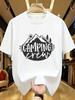 Wds01335plus Size Unisexs Crew Neck Casual Short Sleeve Tshirt Stretch Half Sleeve With Trendy Print