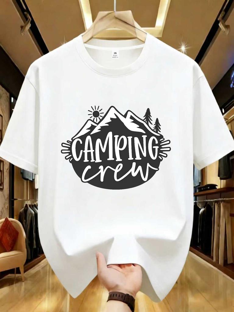 Wds01335plus Size Unisexs Crew Neck Casual Short Sleeve Tshirt Stretch Half Sleeve With Trendy Print