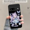 Q-version Blue Butterfly For Google Pixel 8 7 9 10 Pixel 10 Pro XL Pixel 9 Pro XL Pixel 8a 7a Pixel 7 Pro Black Glass Phone Case