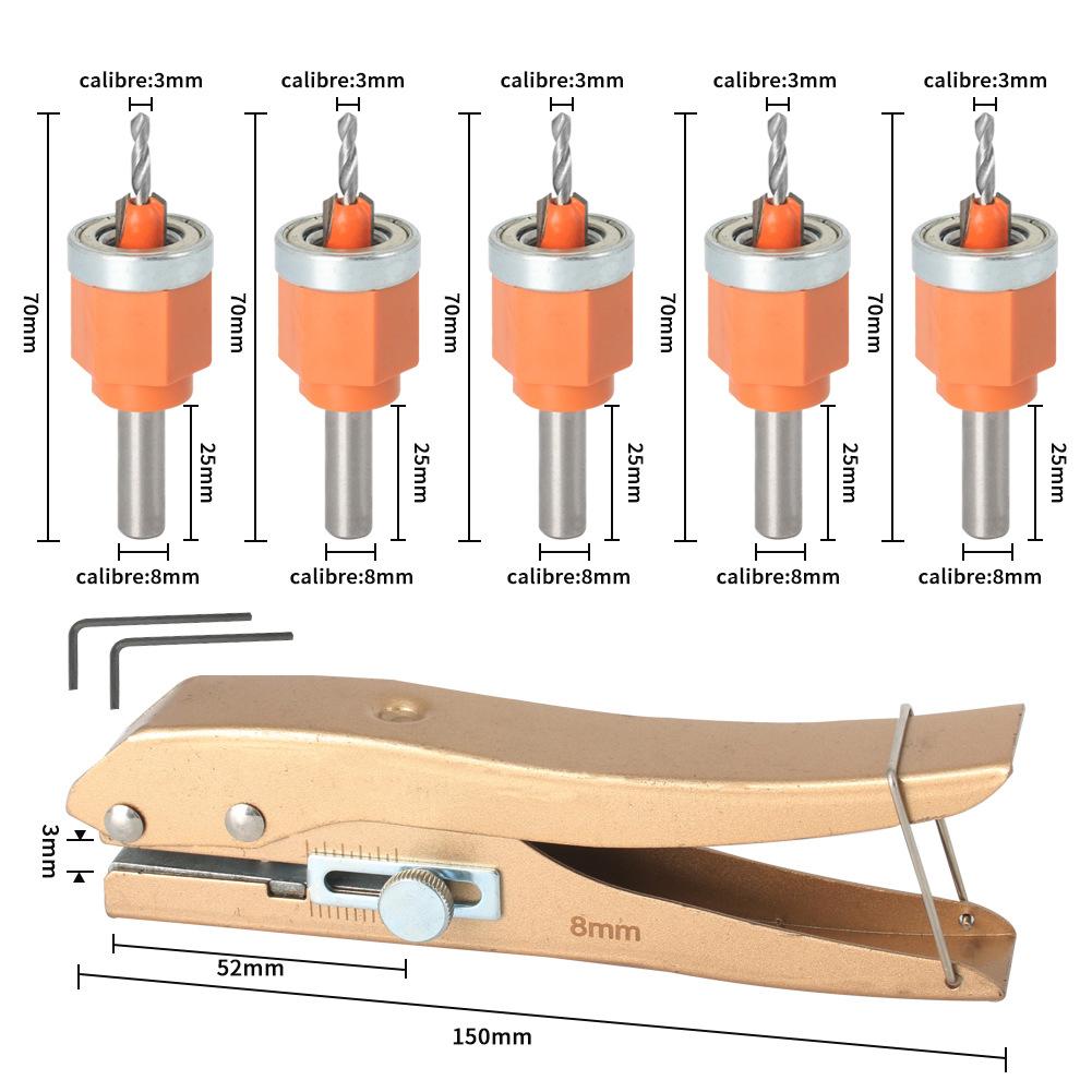 Woodworking Wood Drilling Countersink Drill Bit Hole Puncher   Depth Forstner Bit with Optional Edges Banding Punching Pliers