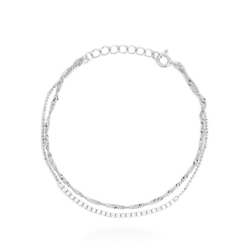 

MILTON STELLE Silver Anklet MSJ-SA170035WGGG single type