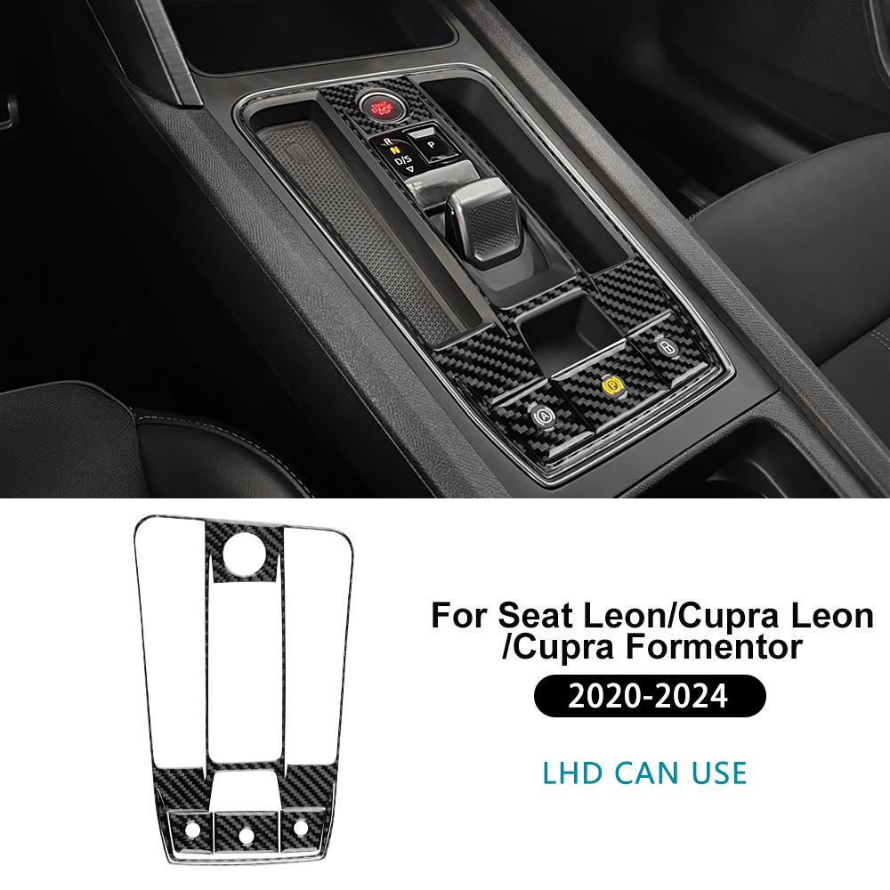 Soft Carbon Fiber Sticker For Seat Leon MK4 Cupra Leon Cupra Formentor 2020-2023 2024 LHD RHD Automatic Inner Outer Gear Shift