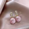 Gorgeous Flower Imitation Pearl Earrings Women Luxury Inlaid Sparkling CZ Stone Fashion Wedding Jewelry Wholesale Lots